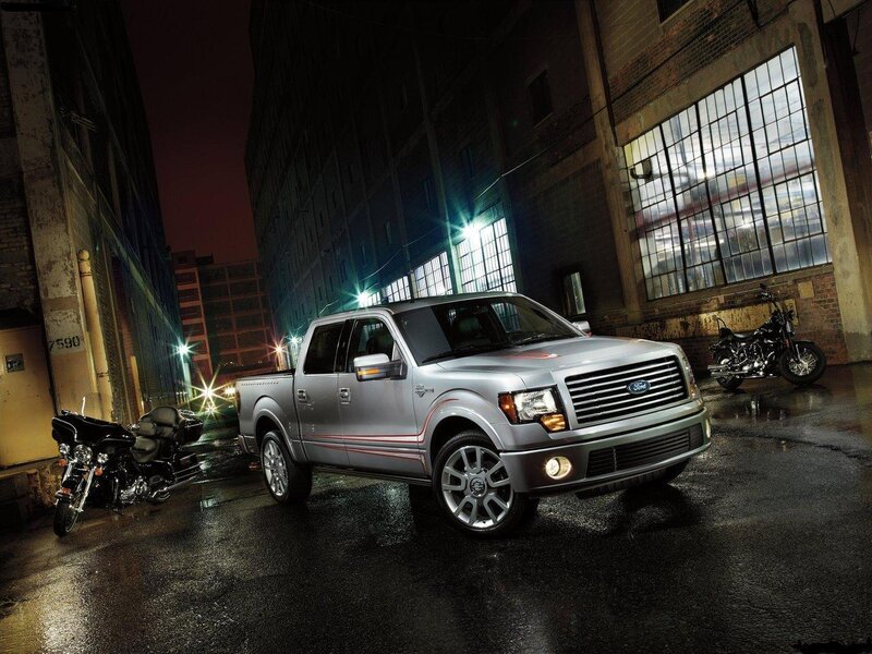 Silver Ford F-150 in urban alley