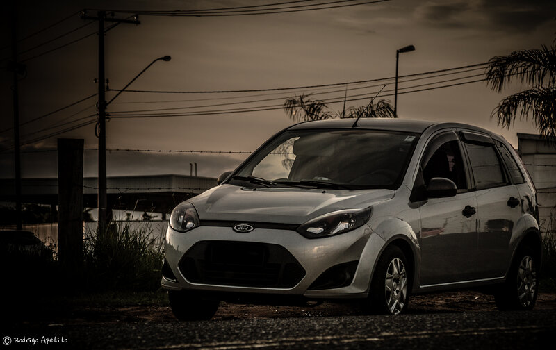 Silver Ford Fiesta Car — Gray