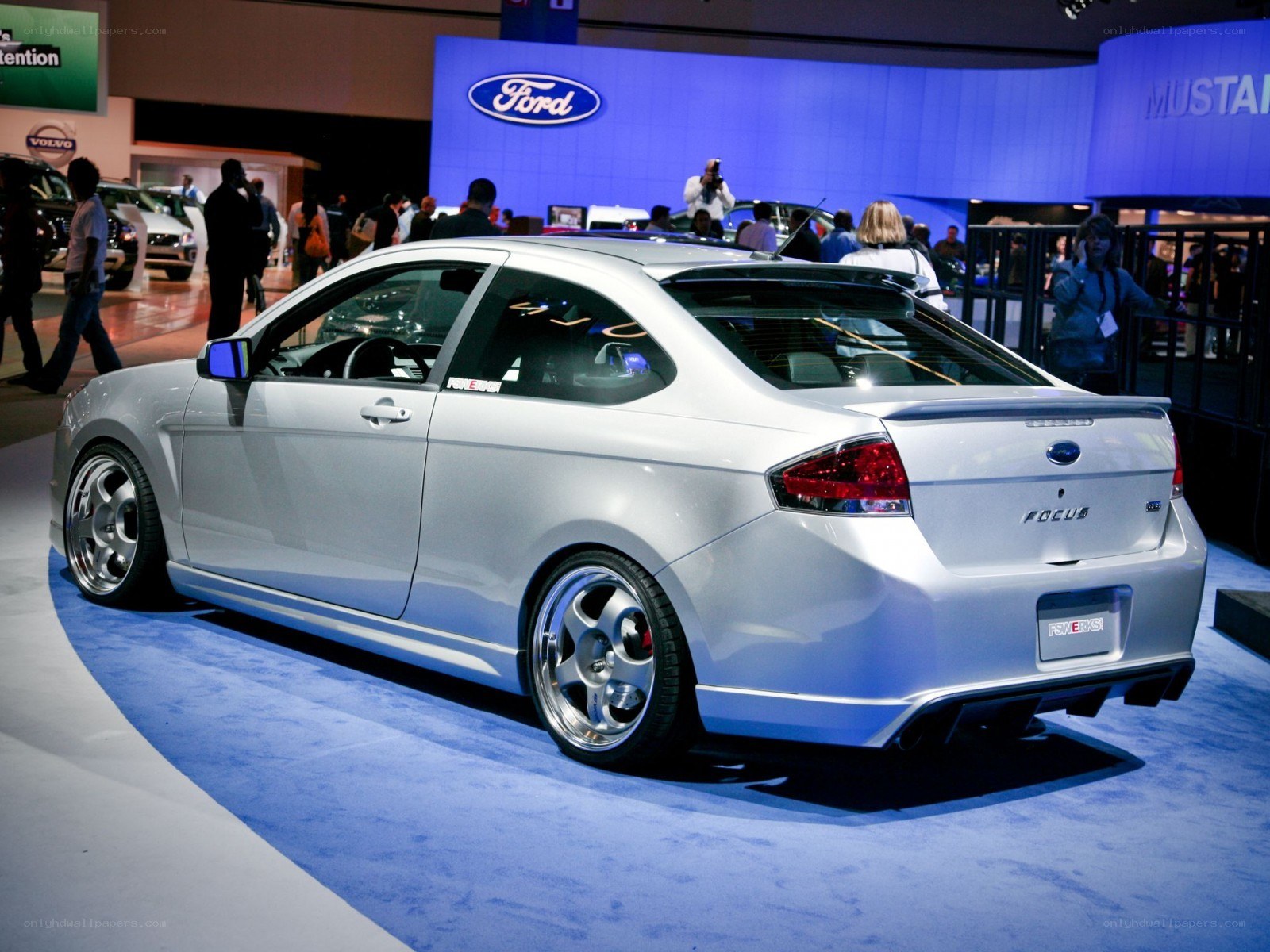 Silver Ford Focus at auto show