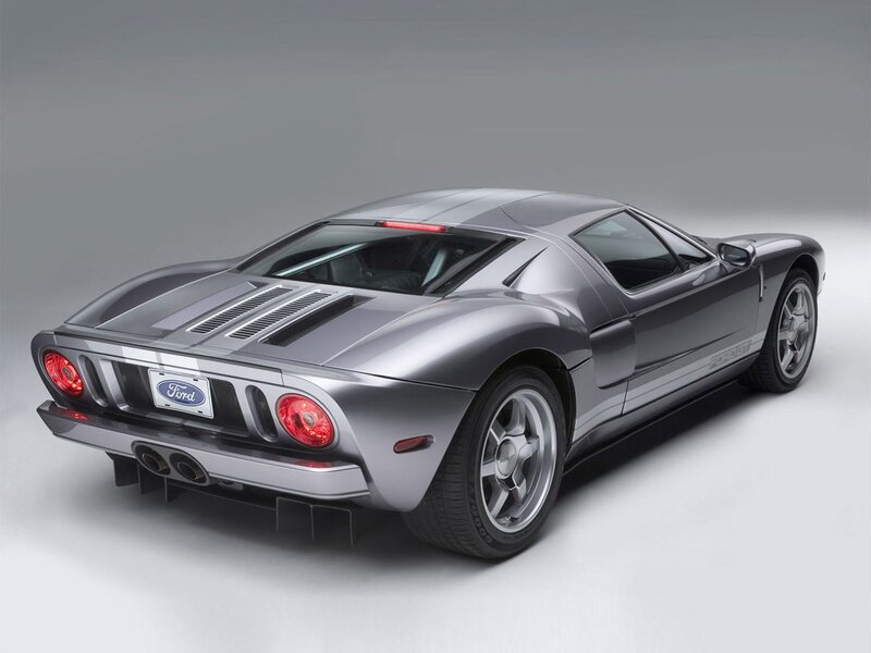 Silver Ford GT sports car