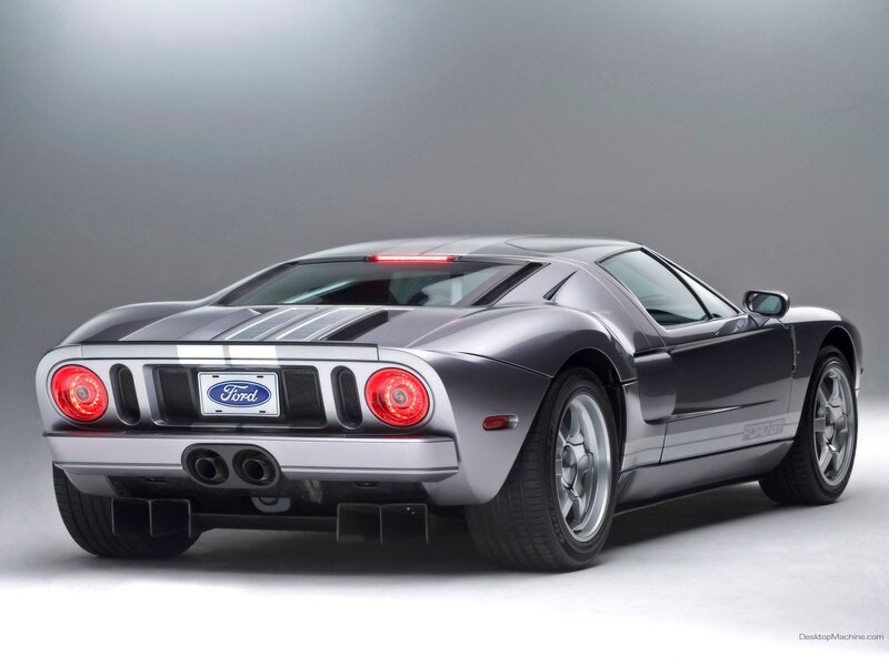 silver ford gt sports car
