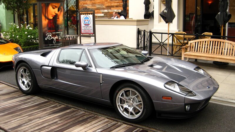 Silver Ford GT sports car