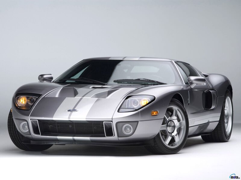 Silver Ford GT sports car