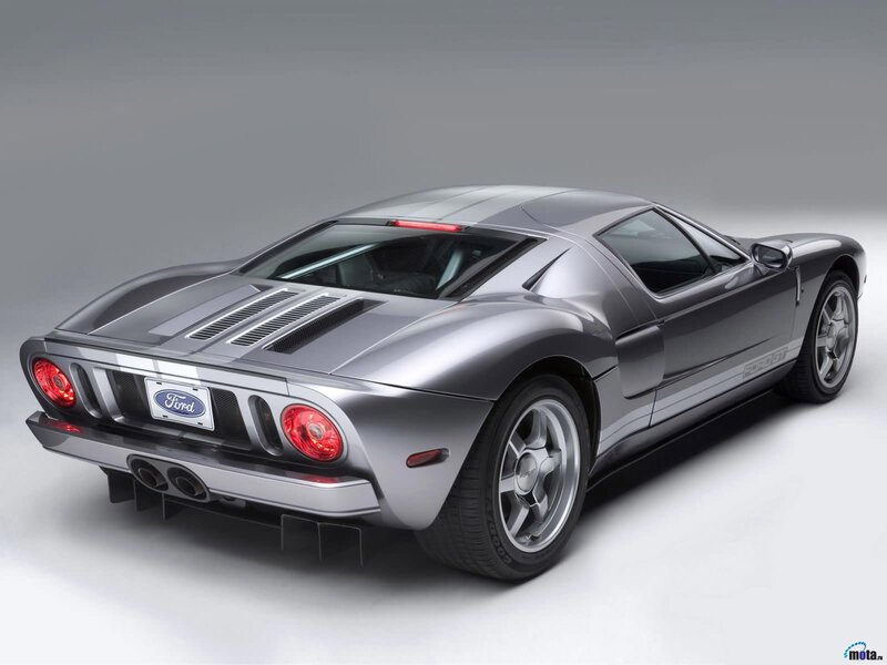 Silver Ford GT sports car