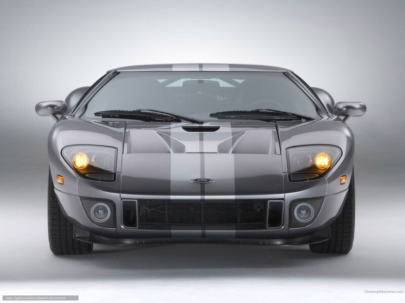 Silver Ford GT sports car