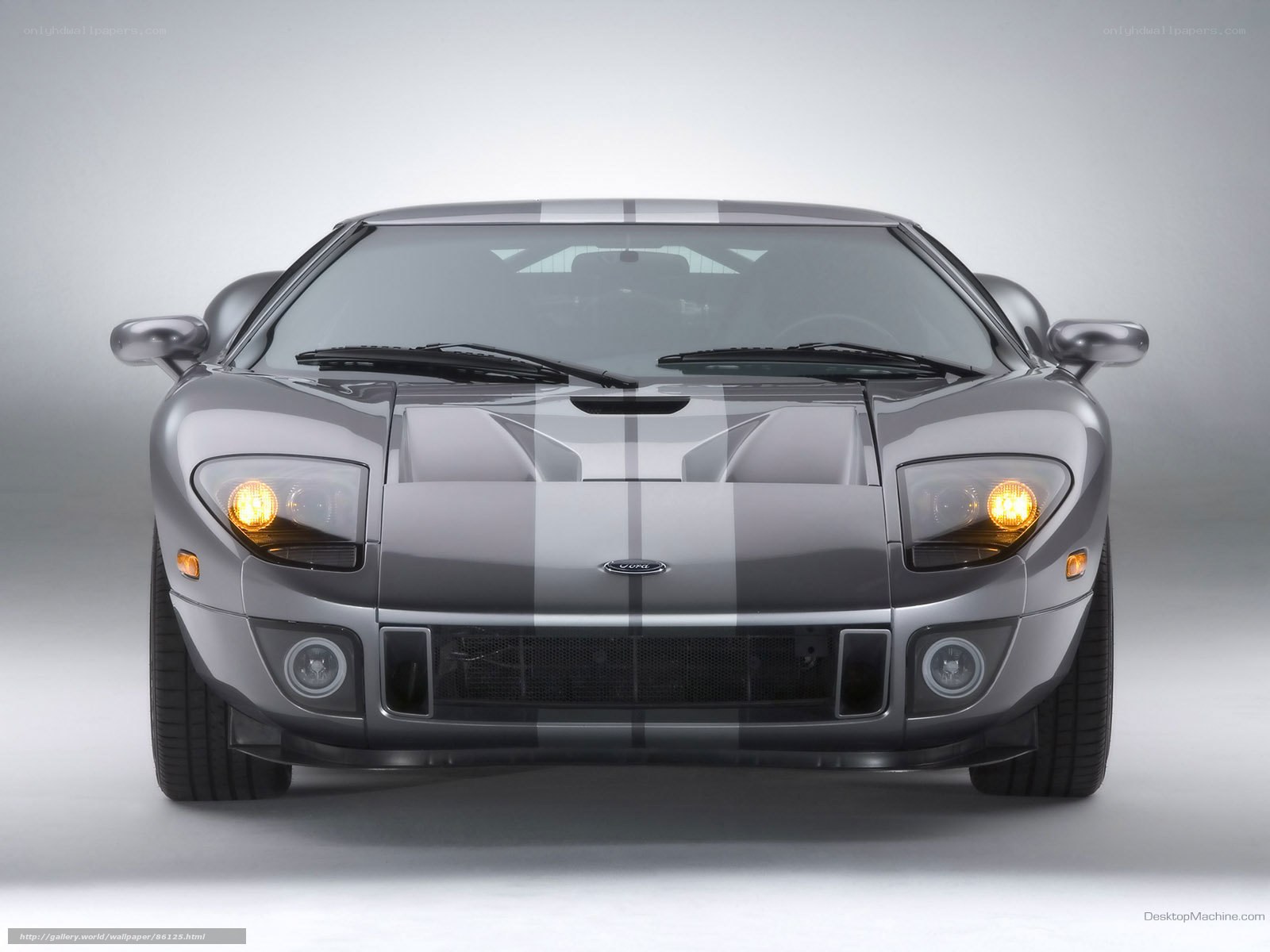 Silver Ford GT sports car