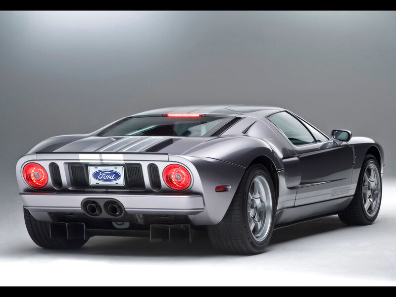 Silver Ford GT sports car
