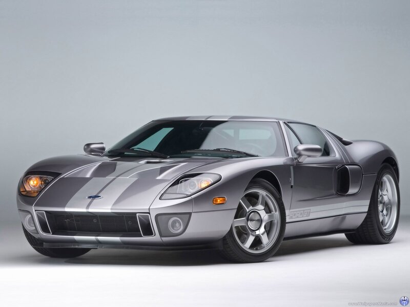 Silver Ford GT sports car