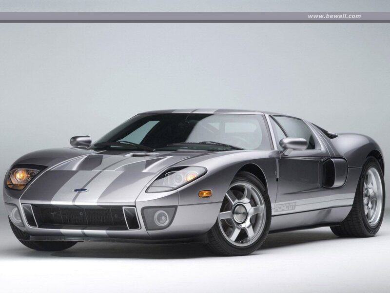 Silver Ford GT sports car