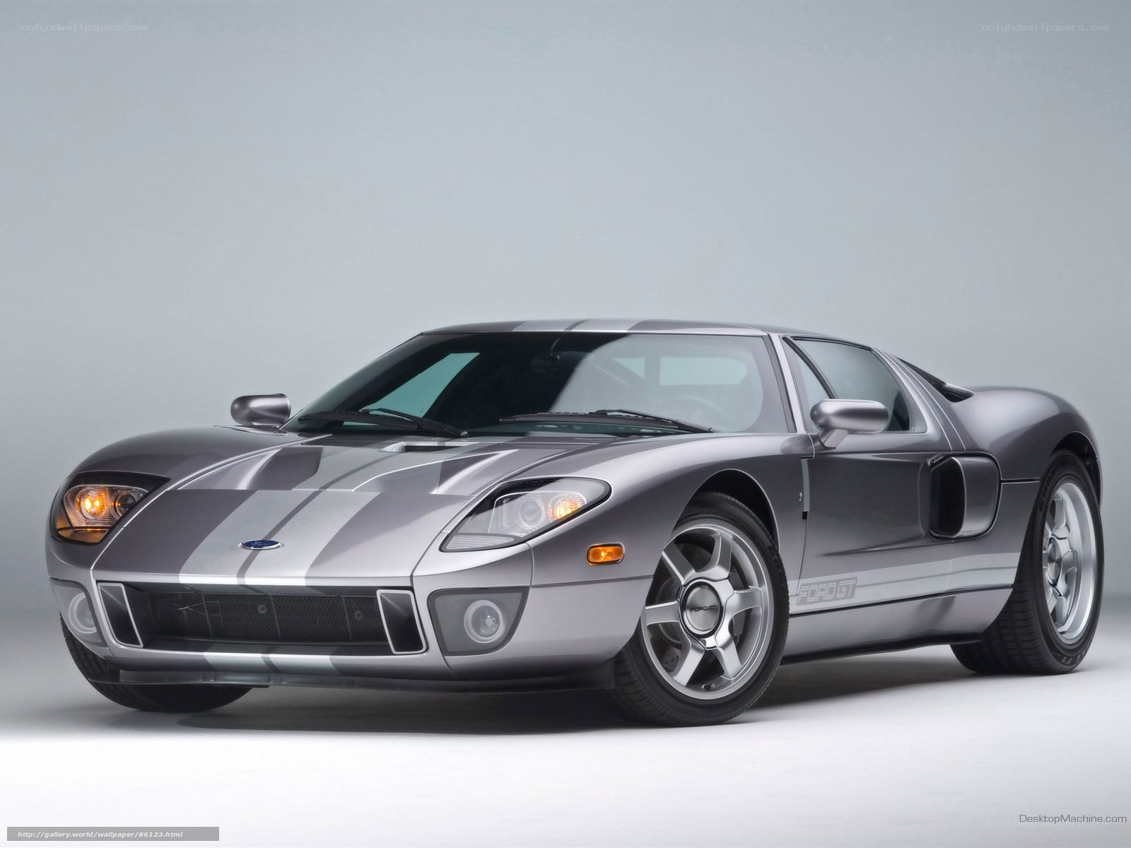 Silver Ford GT sports car