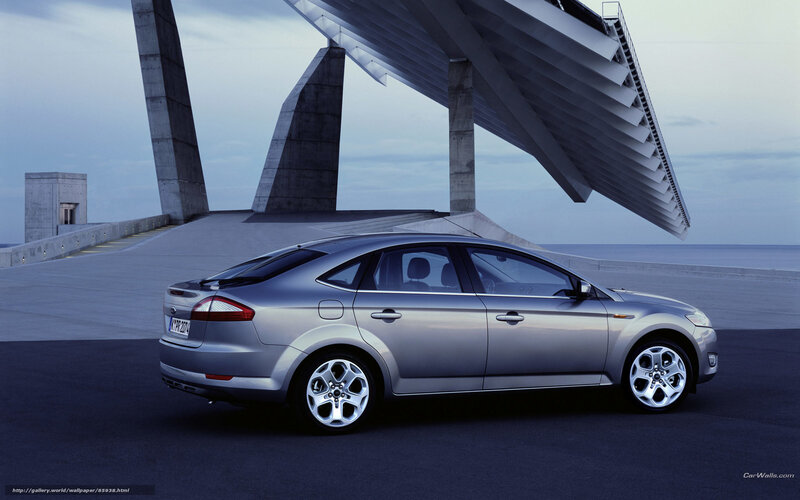 Silver Ford Mondeo by modern structure