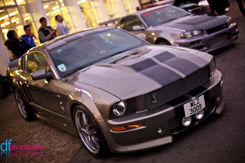 Silver Ford Mustang at car show