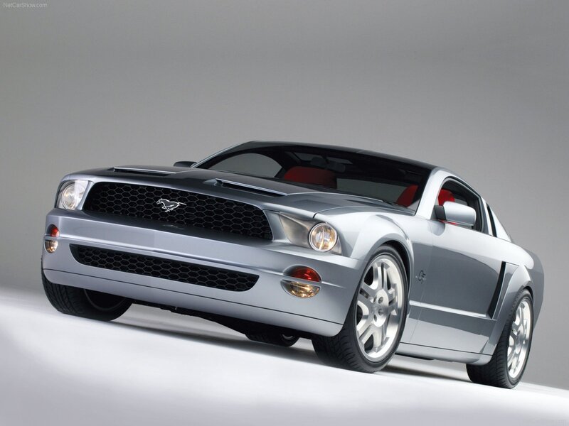silver ford mustang concept car