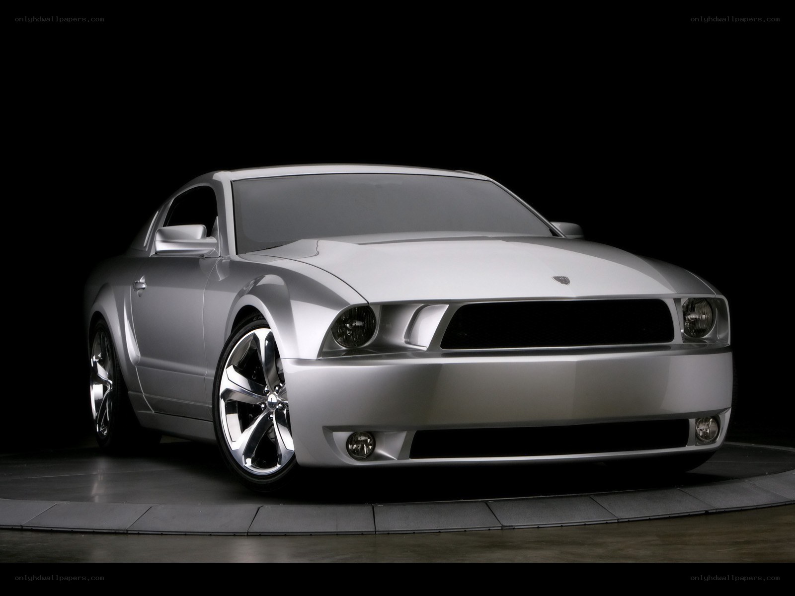 Silver Ford Mustang concept car