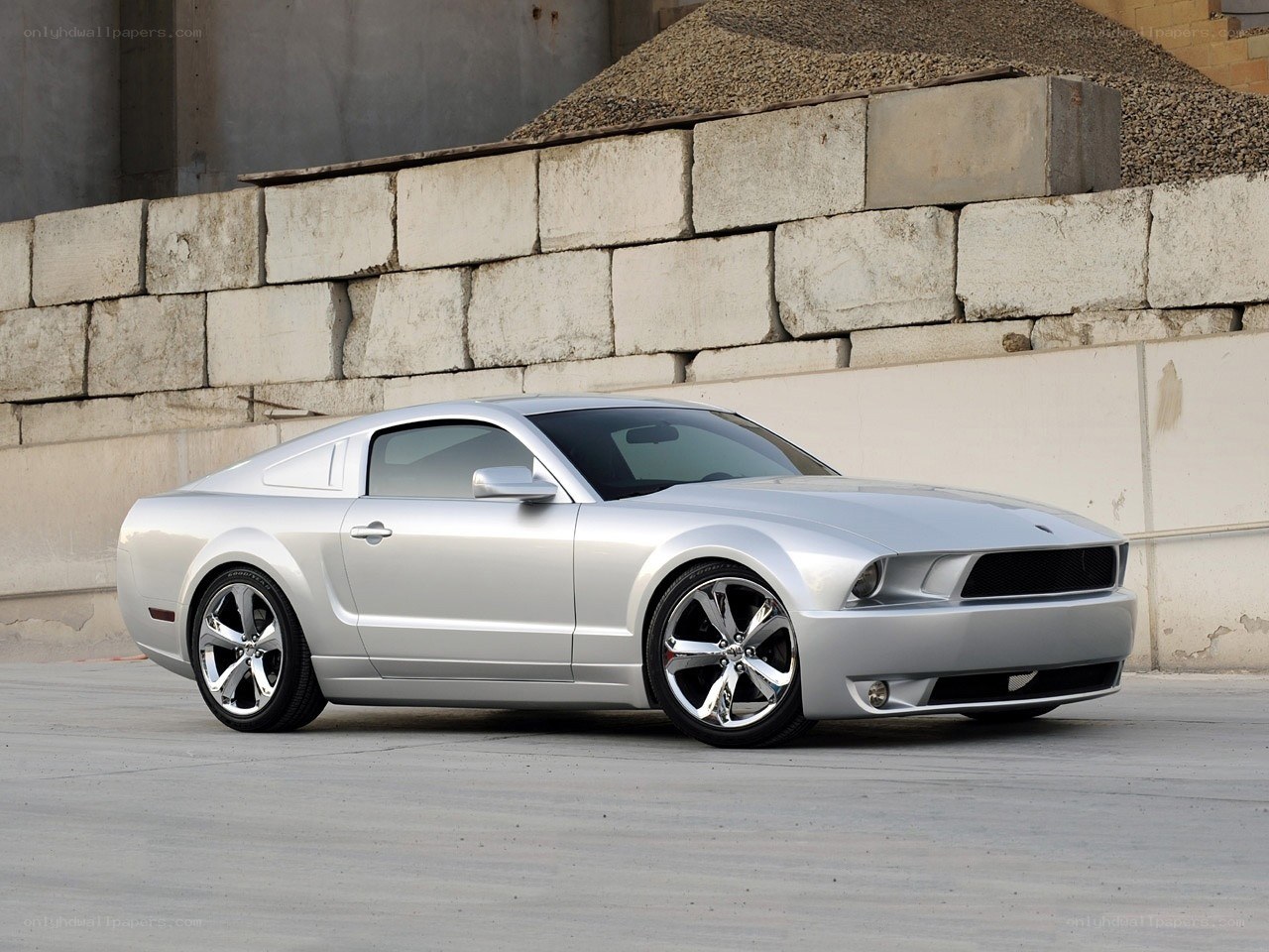 Silver Ford Mustang coupe