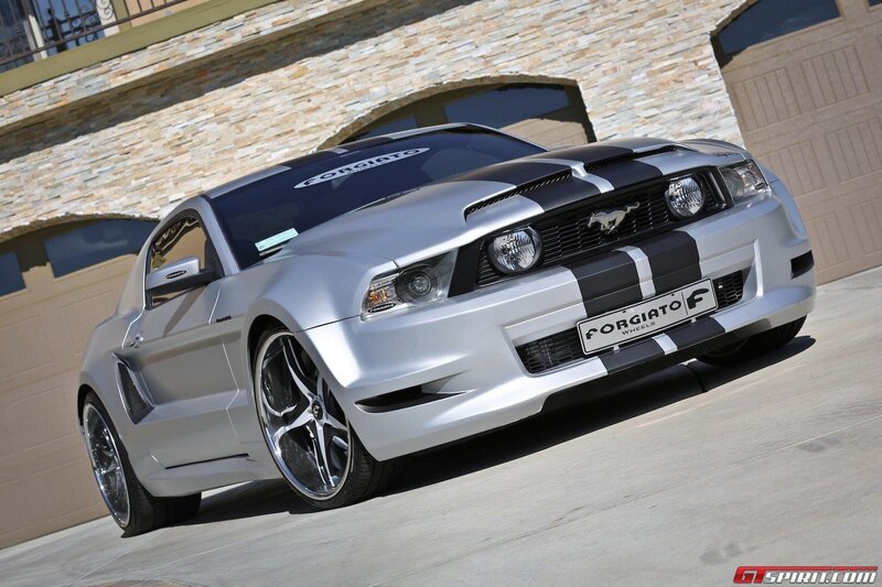 Silver Ford Mustang — Dramatic, Afternoon, Photograph, Car, Building, Garage Door, Black