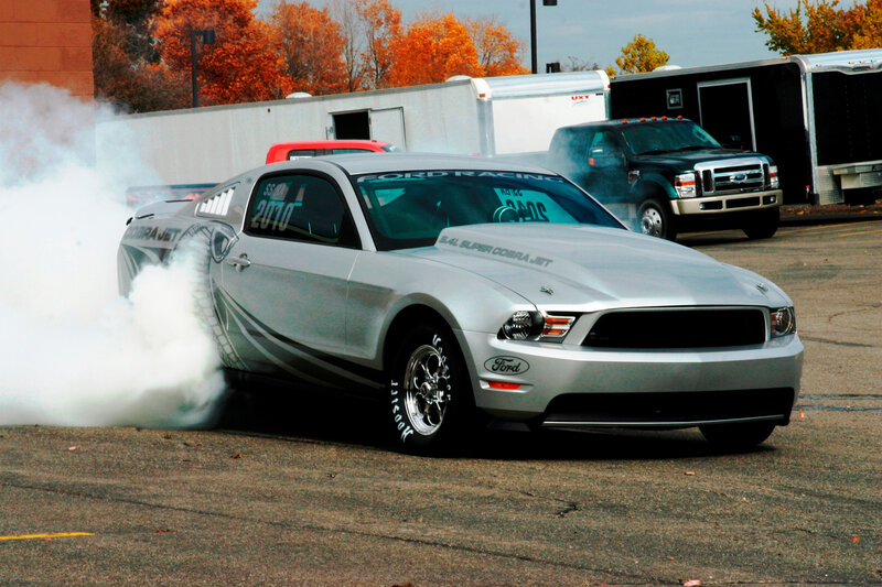 Silver Ford Mustang — Dramatic, Autumn