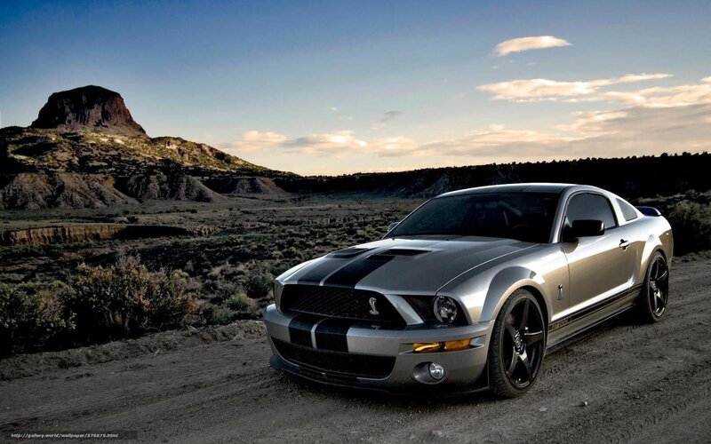 Silver Ford Mustang — Dramatic, Sunset, Photograph