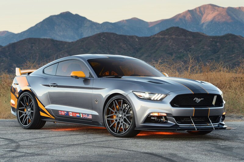 Silver Ford Mustang — Gray, Dramatic, Sunset, Photograph, Mountains