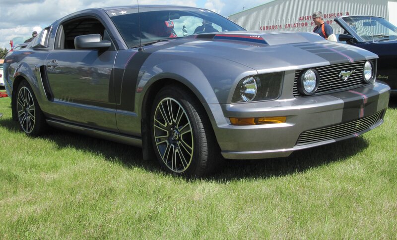 Silver Ford Mustang — Gray, Outdoor, Afternoon