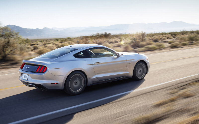 Silver Ford Mustang GT — Dynamic, Afternoon