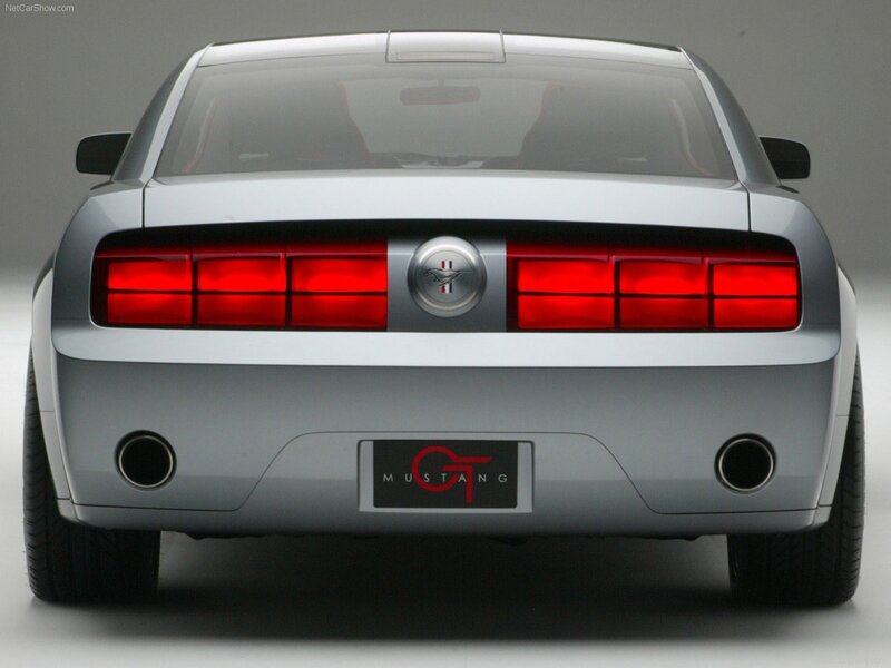 Silver Ford Mustang GT rear view
