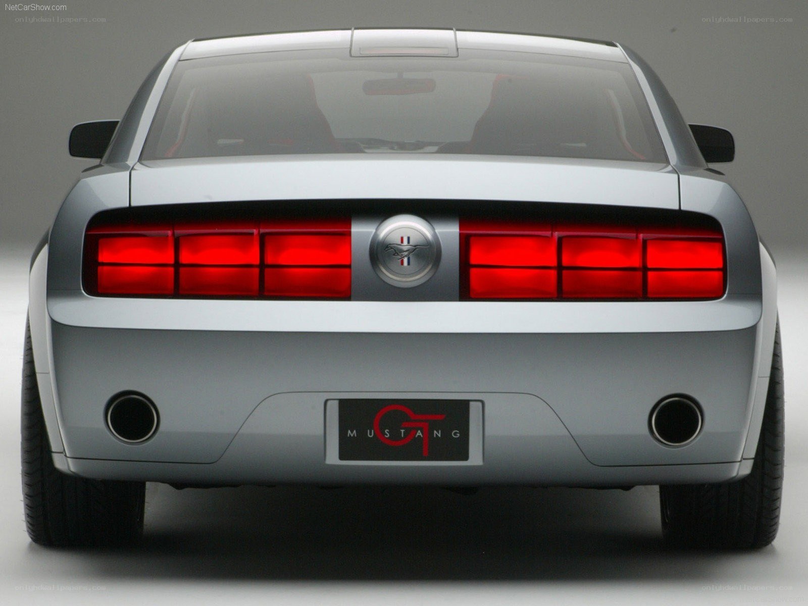 Silver Ford Mustang GT rear view