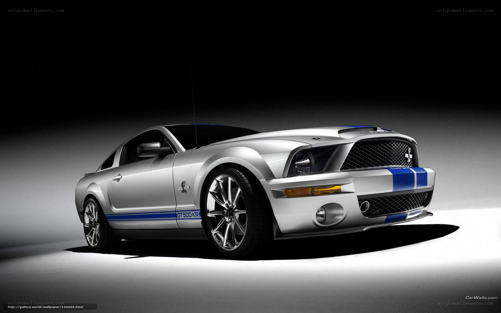Silver Ford Mustang GT500KR