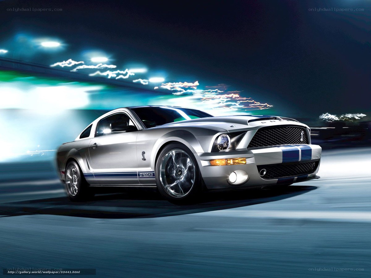 Silver Ford Mustang GT500KR