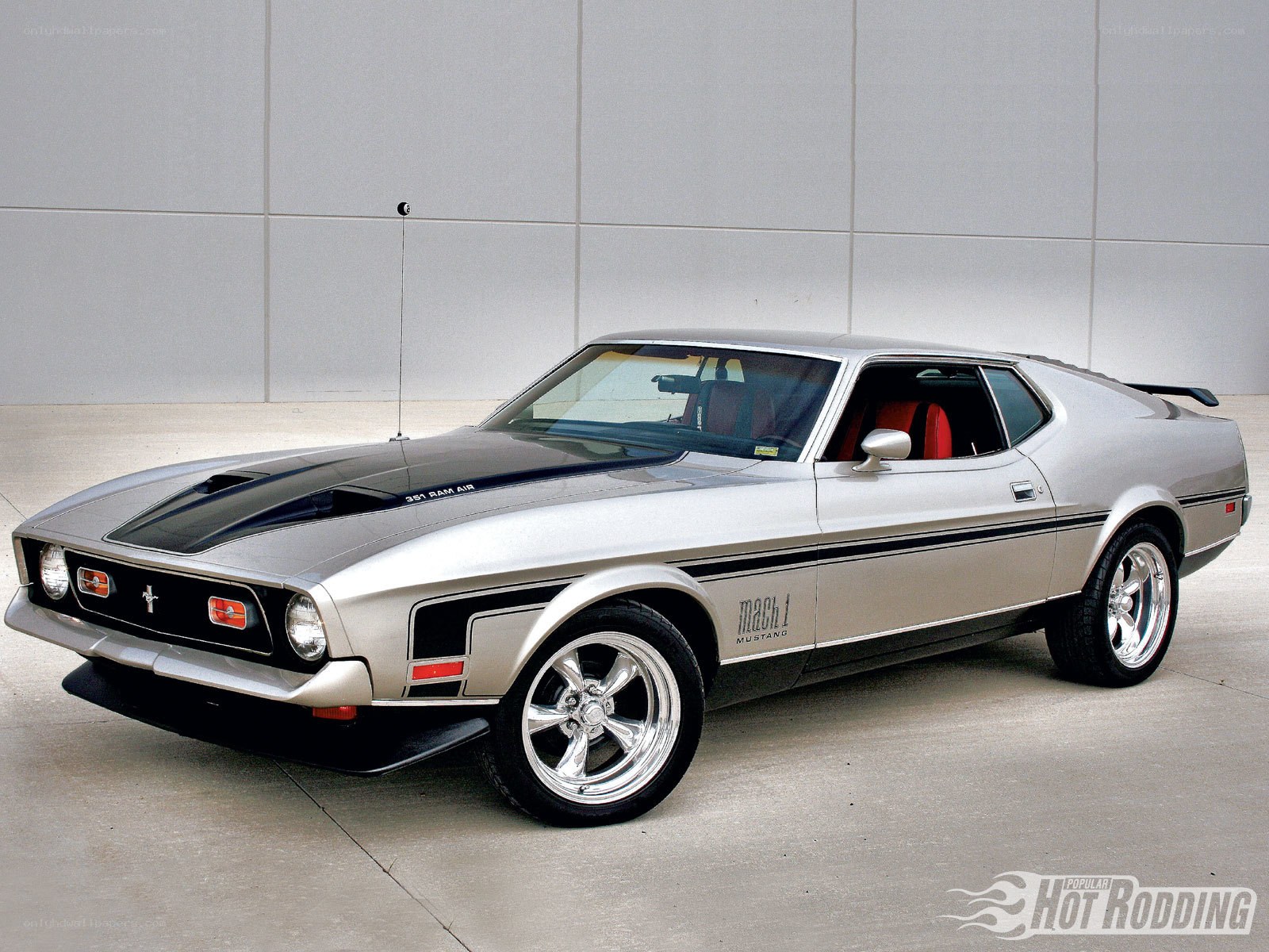 Silver Ford Mustang Mach 1