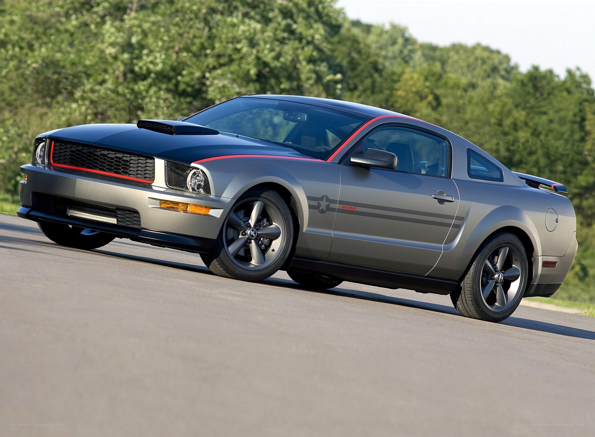 silver ford mustang on road