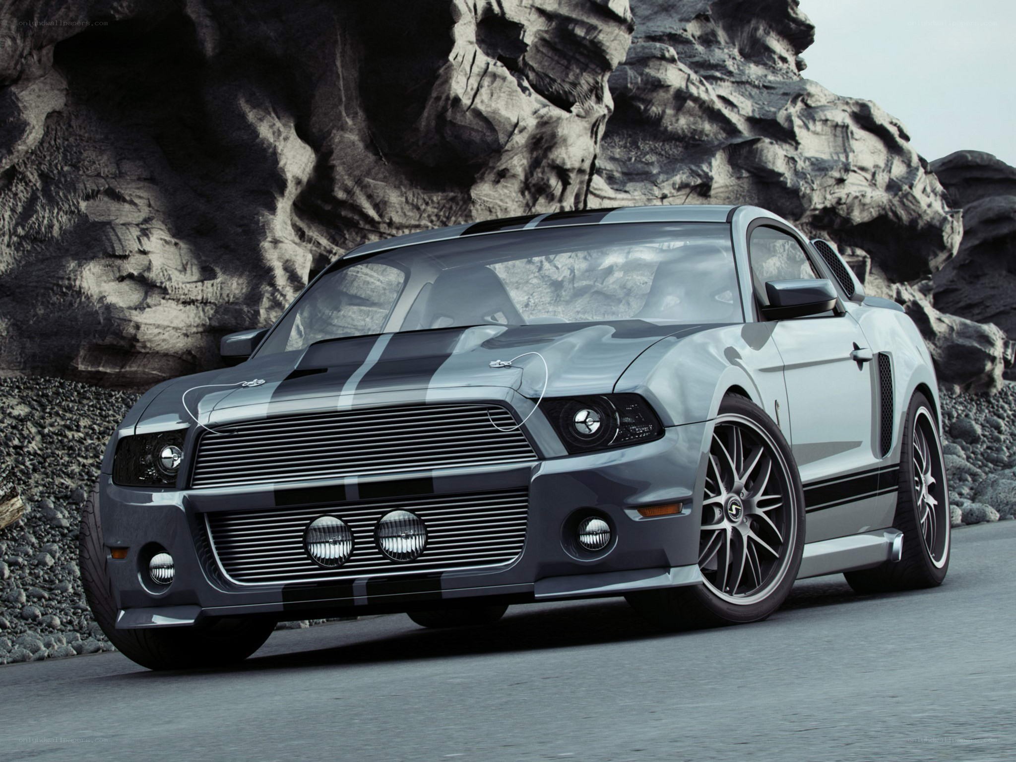silver ford mustang shelby