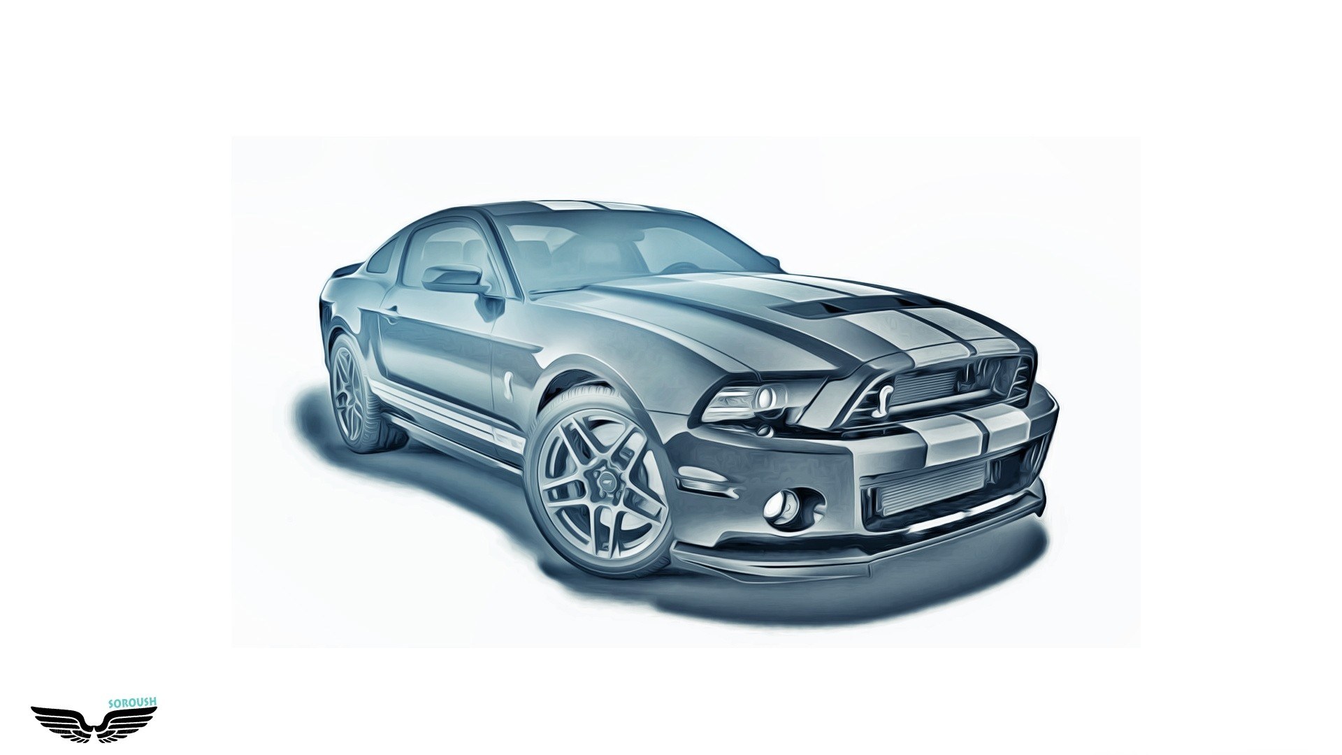 Silver Ford Mustang Shelby