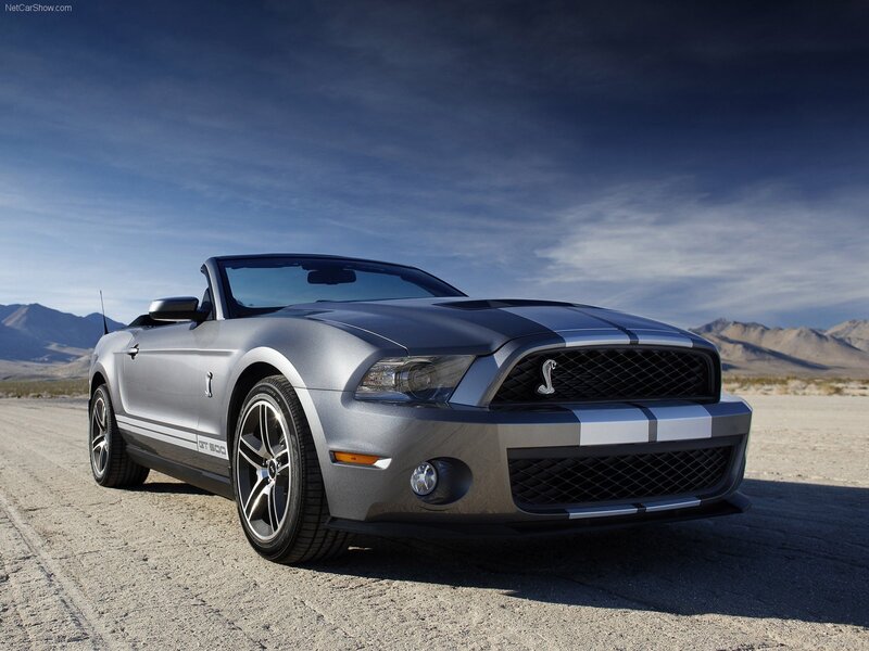 Silver Ford Mustang Shelby GT500 Convertible