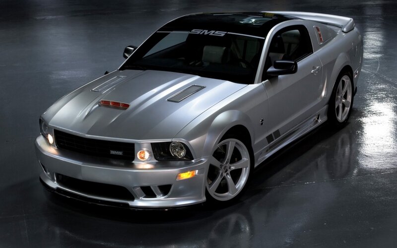 silver ford mustang sports car