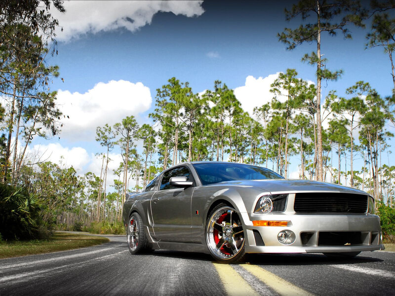 Silver Ford Mustang