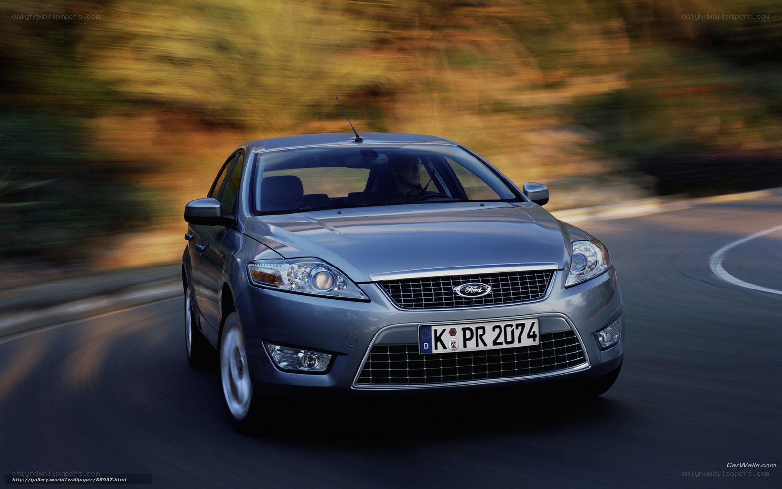 silver ford on winding road
