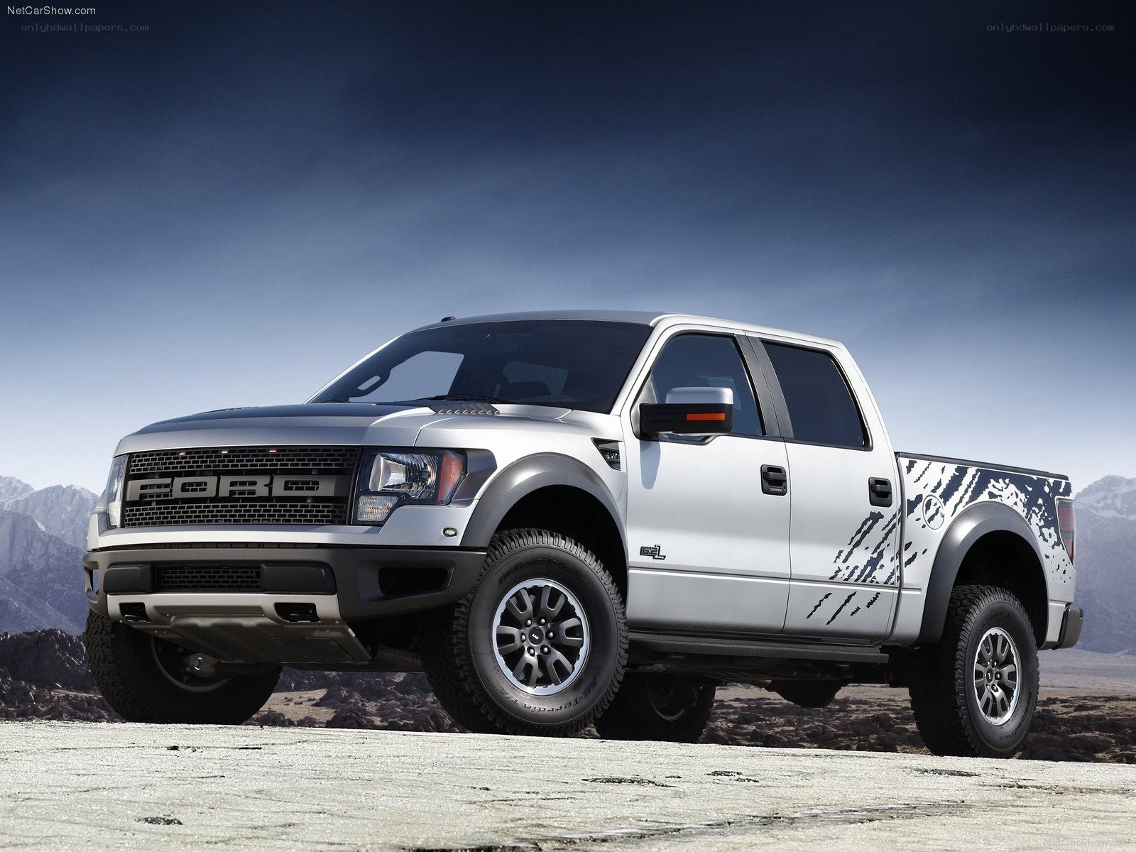 silver ford raptor truck