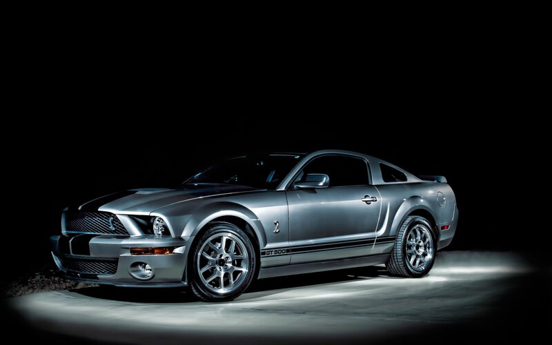 Silver Ford Shelby Gt500 — Dramatic, Night