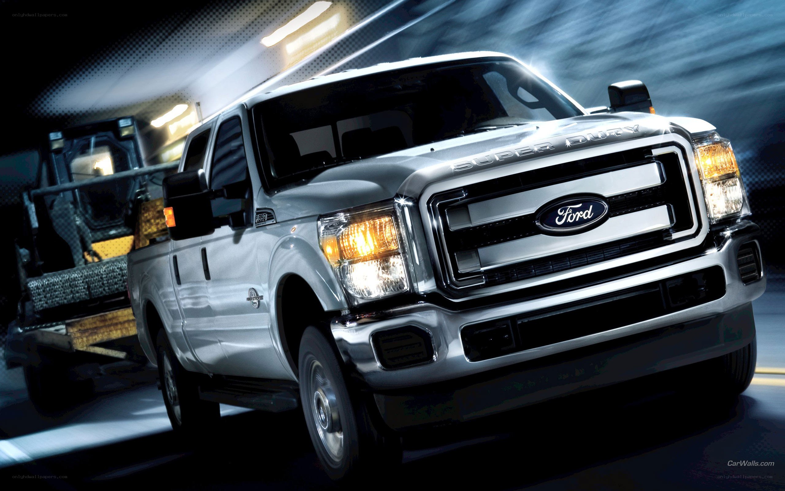 Silver Ford Super Duty truck