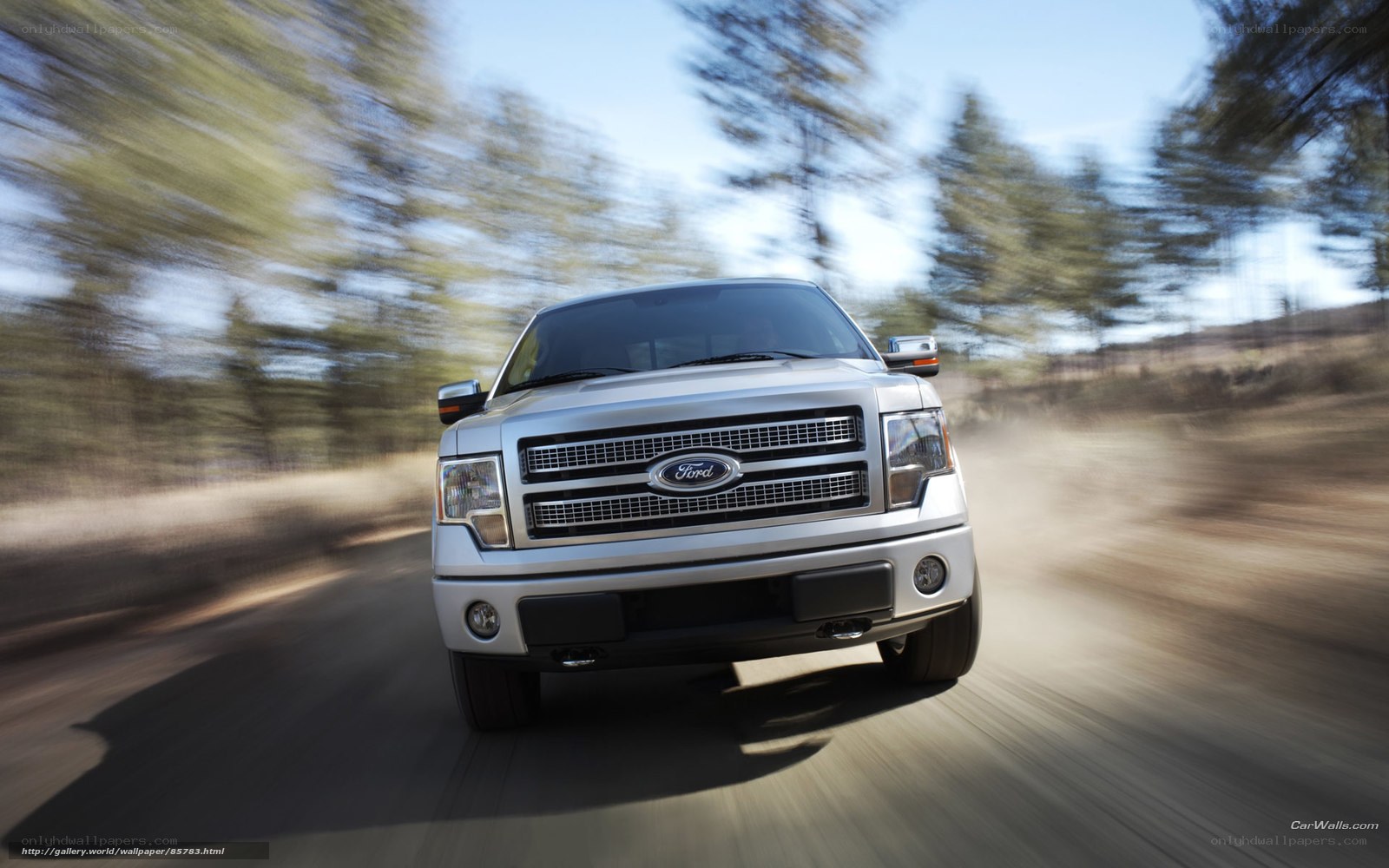 silver ford truck on dirt road