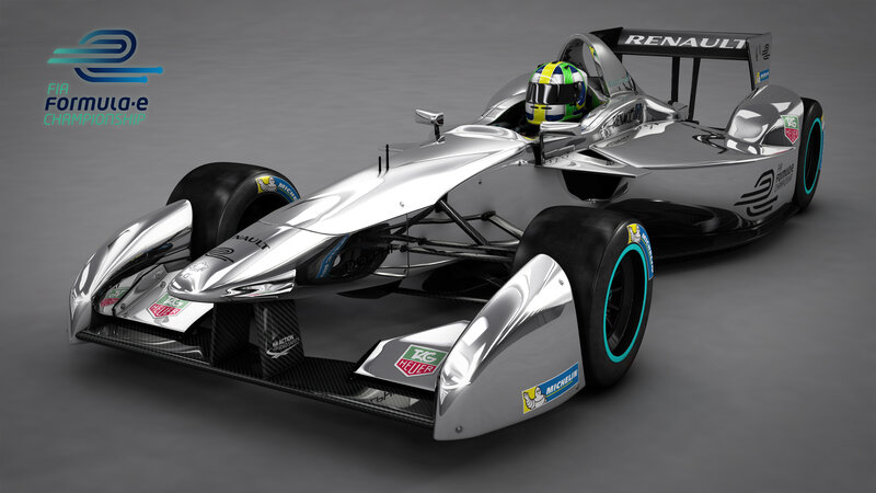 Silver Formula E Car