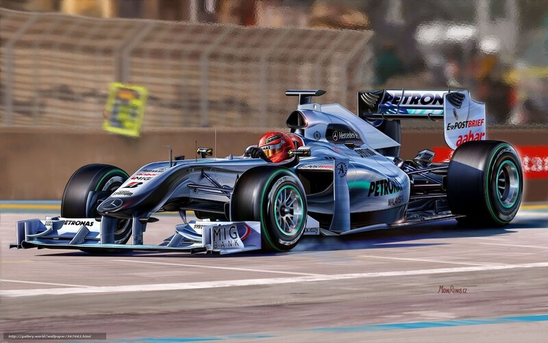 Silver Formula One Car — Dynamic, Afternoon, Digital Art