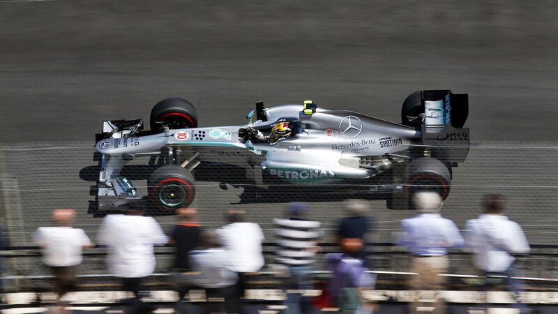 Silver Formula One Car — Dynamic, Afternoon