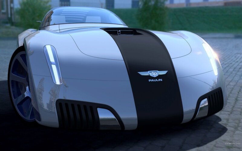 Silver Futuristic Car — Dramatic, Night
