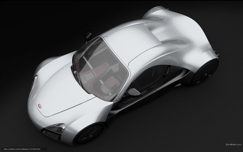 Silver Futuristic Car — Dramatic