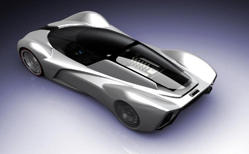 Silver Futuristic Race Car