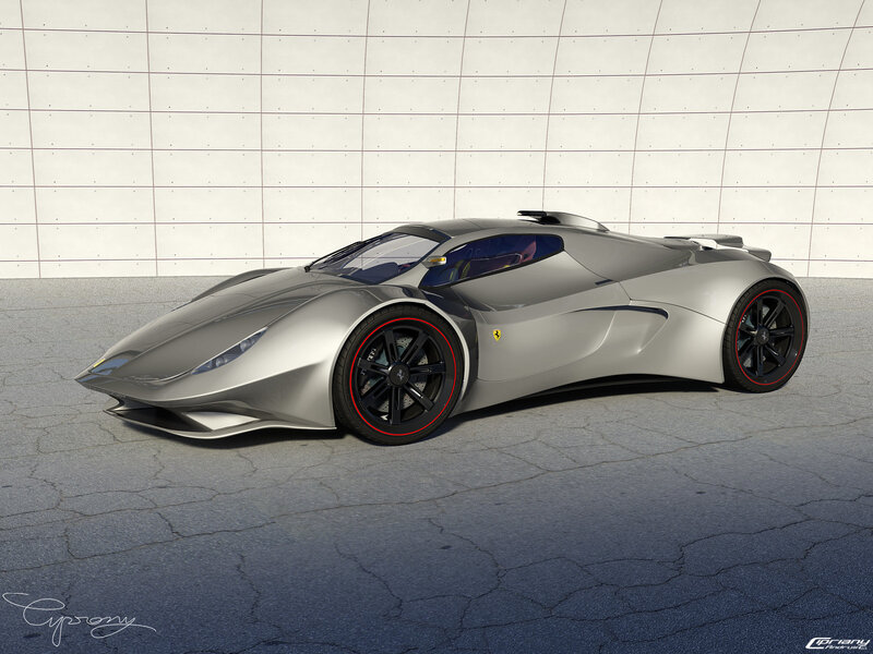 silver futuristic sports car