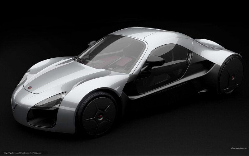 silver futuristic sports car