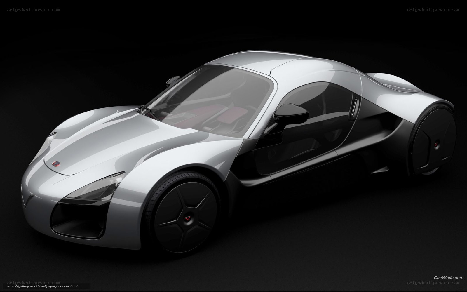 silver futuristic sports car